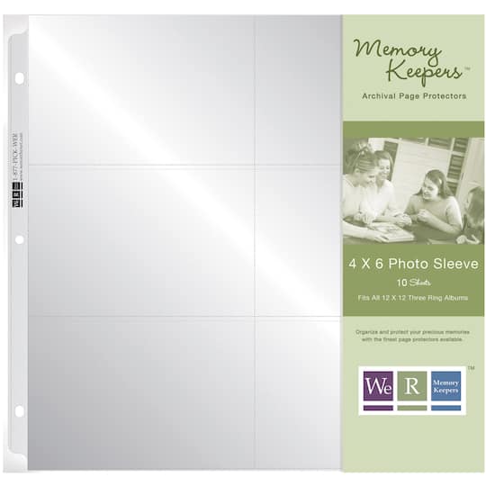 We R Memory Keepers&#xAE; 12&#x22; x 12&#x22; Ring Photo Sleeves with 4&#x22; x 6&#x22; Pockets
